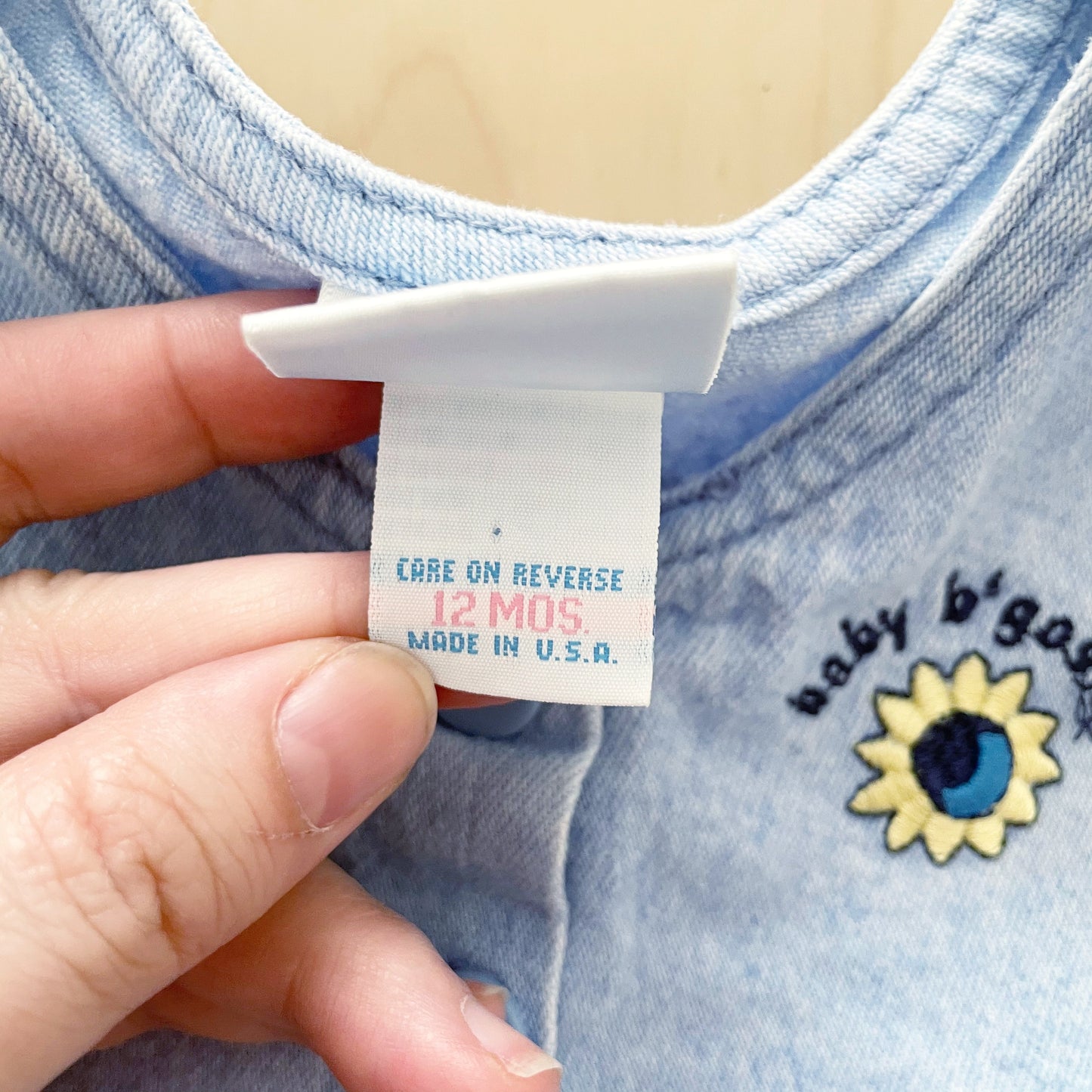 Baby B’gosh Sunflower Blue Wash Dress - Yellow Clover Vintage Kids Clothes
