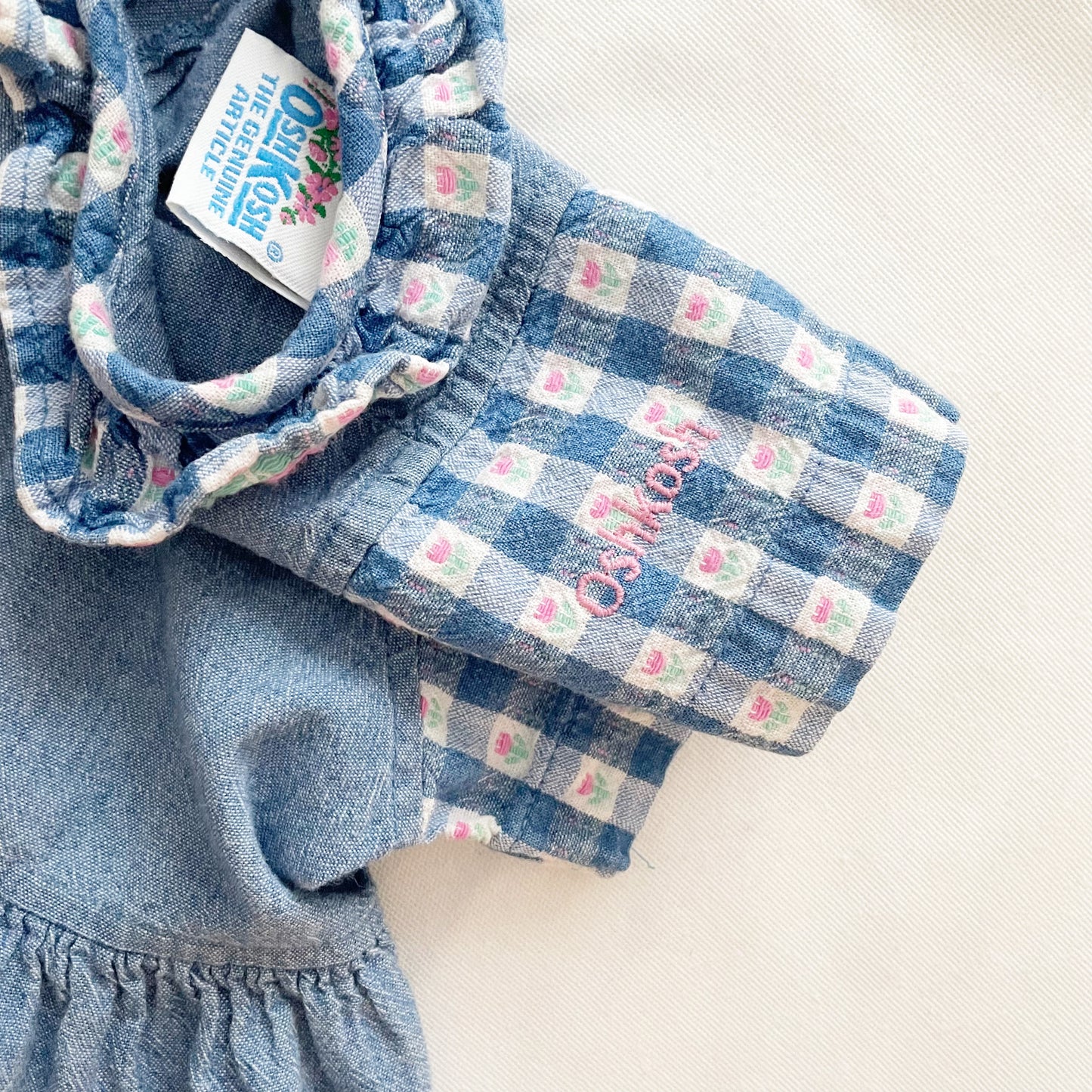 OshKosh Flower Gingham Pinafore Dress