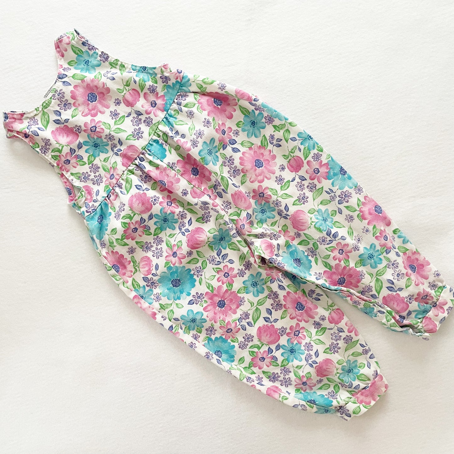 OshKosh Floral Print Jumpsuit - Yellow Clover Vintage Kids Clothes
