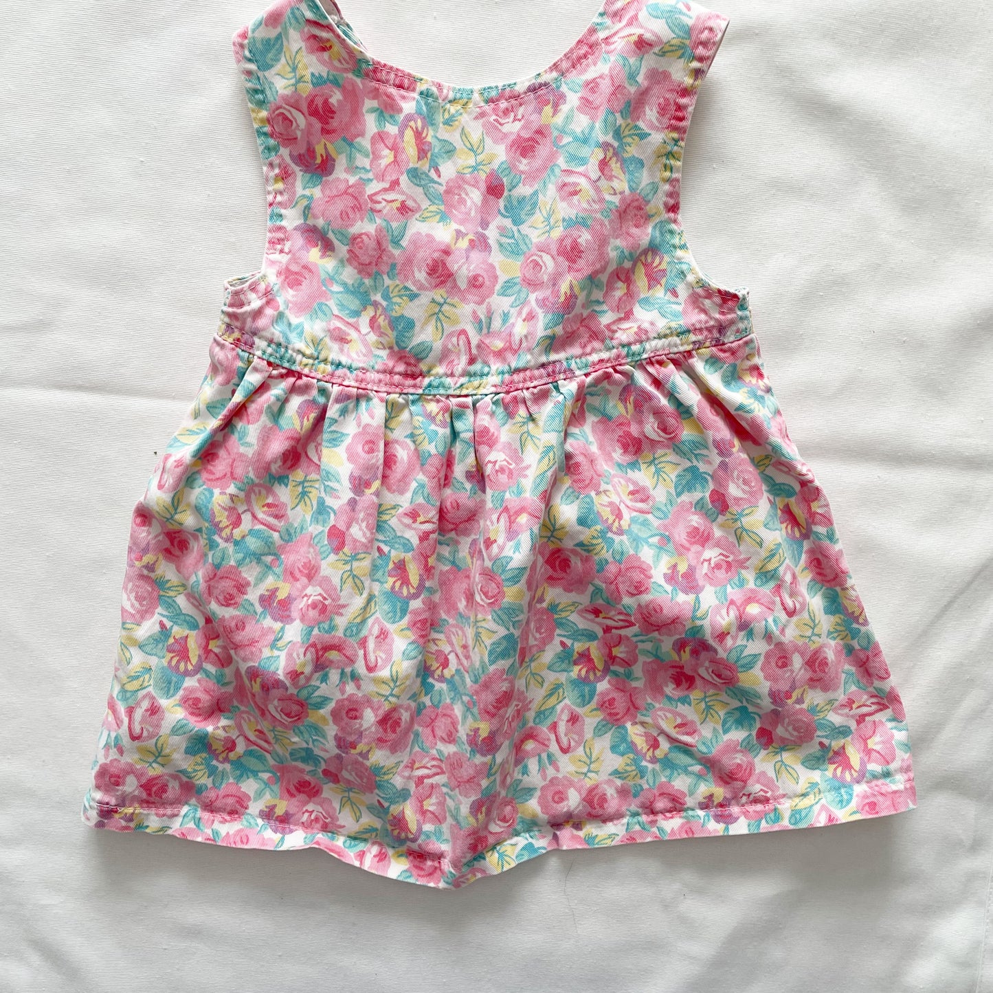 Lee Floral Print Pinafore Dress • 2T - Yellow Clover Vintage Kids Clothes