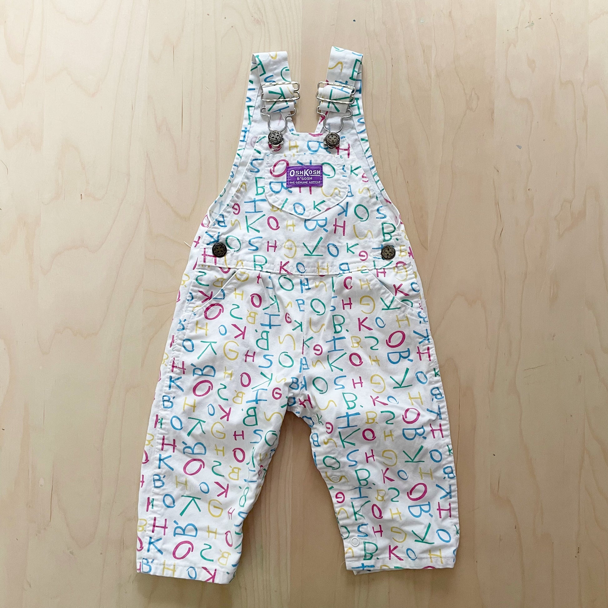 Vintage OshKosh Spellout Overalls - Yellow Clover Vintage Kids Clothes