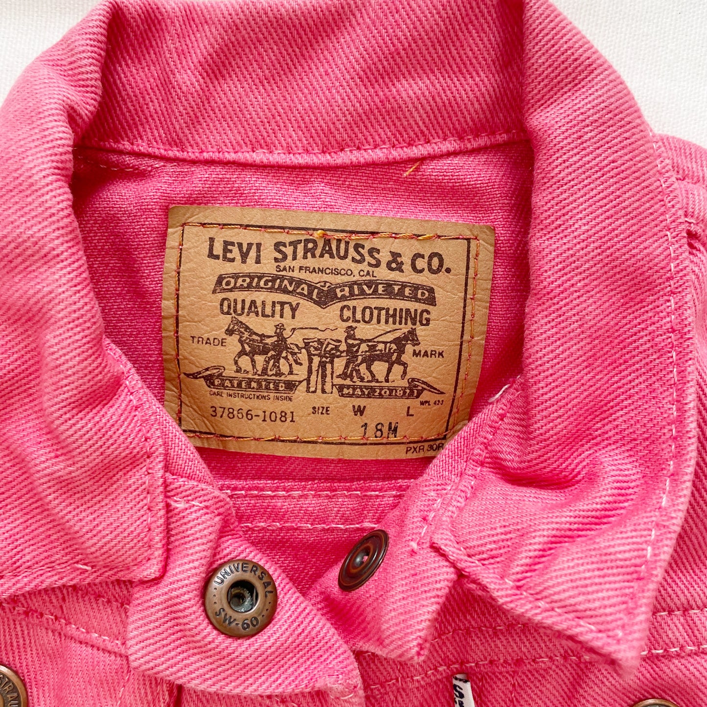 Levi’s Coral Pink Denim Jacket