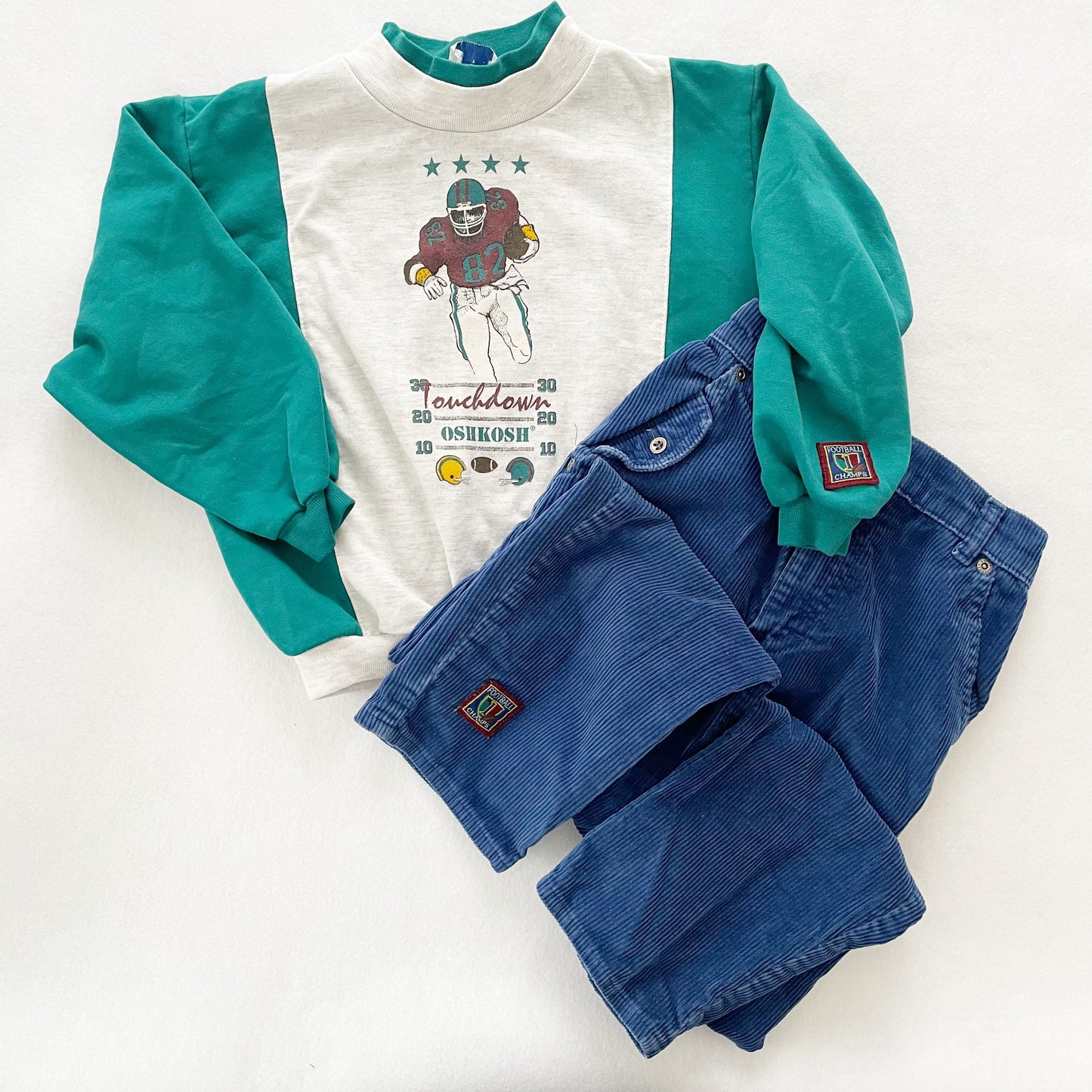 OshKosh Football Champs Set - Yellow Clover Vintage Kids Clothes