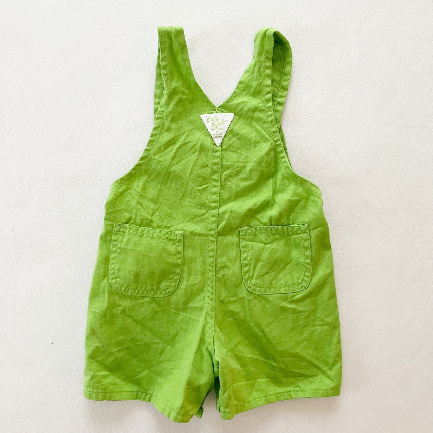 Baby B’gosh Lime Green Shortalls - Yellow Clover Vintage Kids Clothes