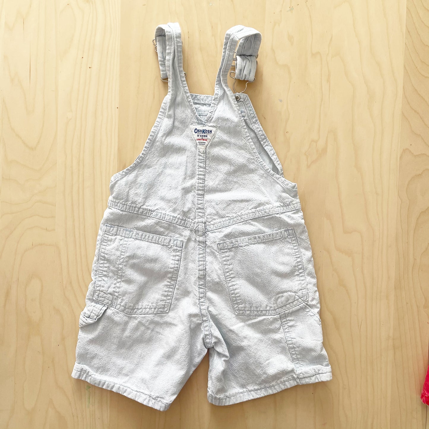 OshKosh Light Engineer Stripe Shortalls - Yellow Clover Vintage Kids Clothes