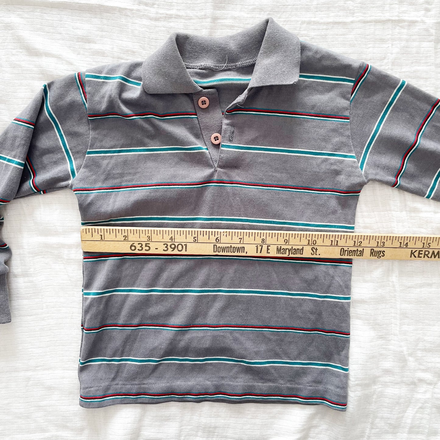 Striped Collared Polo Shirt - Yellow Clover Vintage Kids Clothes