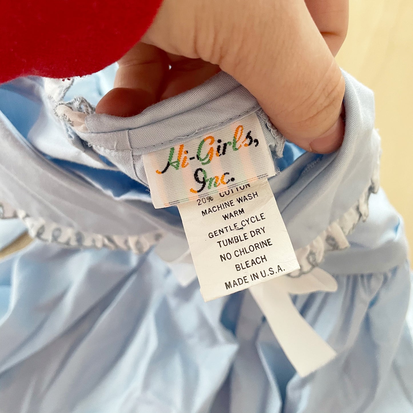 Eyelet Trim Sailor Collar Dress - Yellow Clover Vintage Kids Clothes