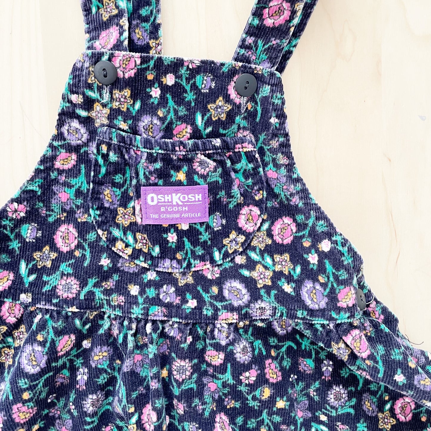 OshKosh Paisley Floral Cord Skirtall - Yellow Clover Vintage Kids Clothes