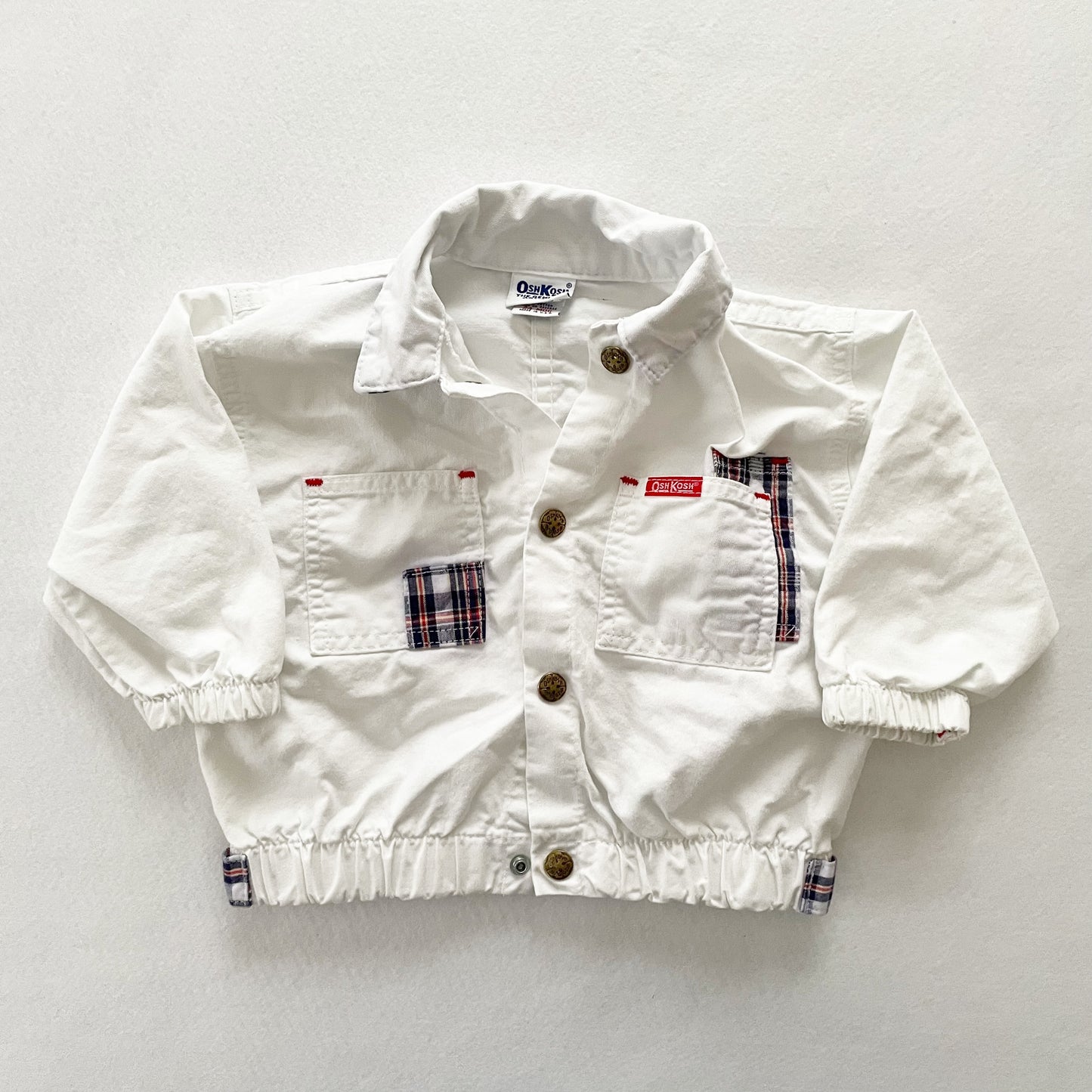 OshKosh White Jacket with Plaid Accents