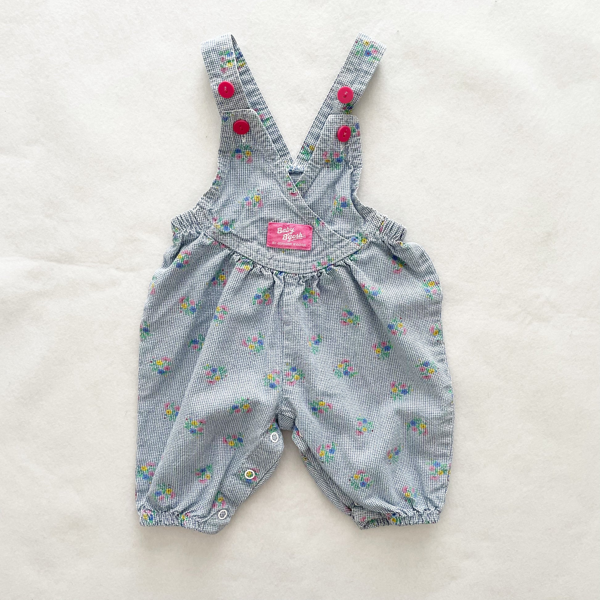 Baby B’gosh Crossfront Floral Overalls - Yellow Clover Vintage Kids Clothes