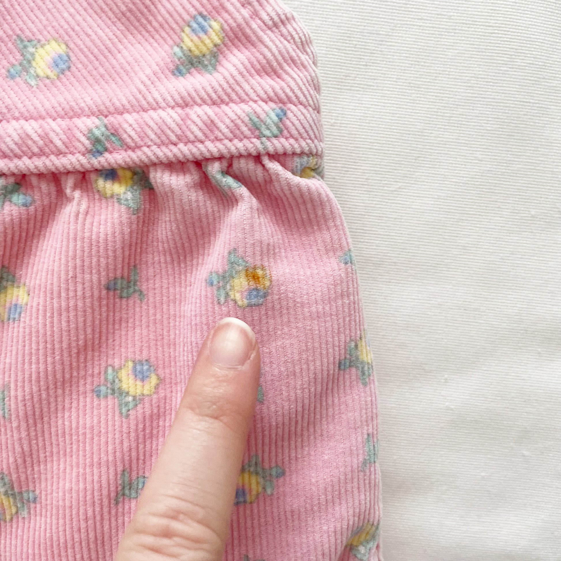 OshKosh Pink Floral Keyhole Back Overalls - Yellow Clover Vintage Kids Clothes