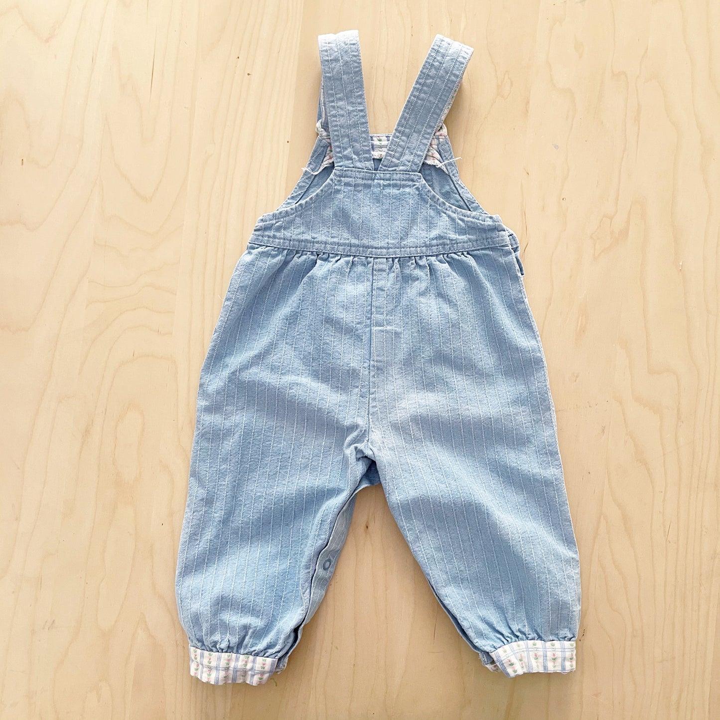 OshKosh Light Wash Floral Accent Overalls