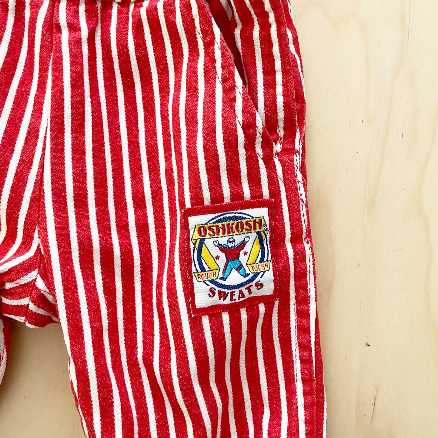 OshKosh Sweats Striped Patch Overalls - Yellow Clover Vintage Kids Clothes