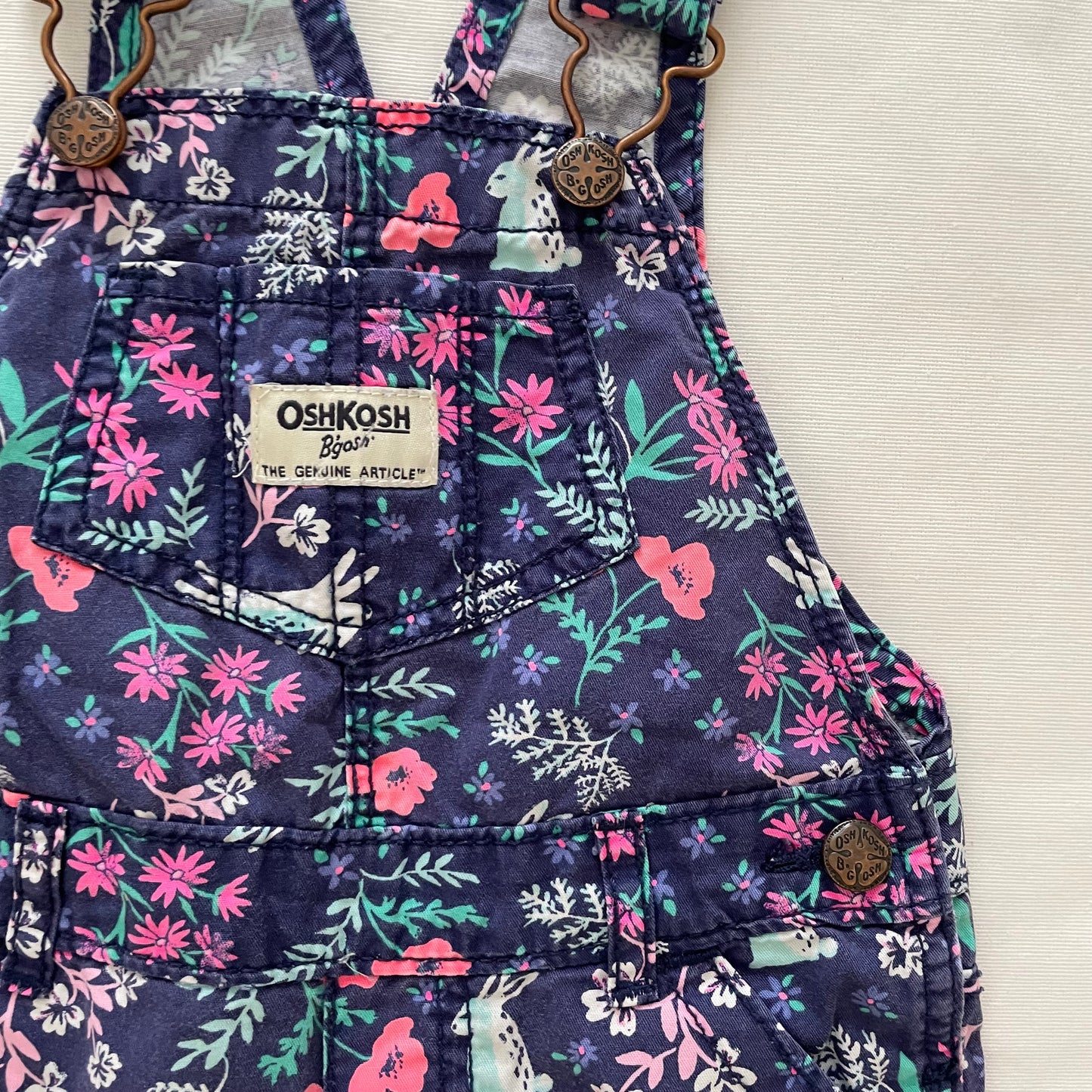 OshKosh Bunny Floral Overalls