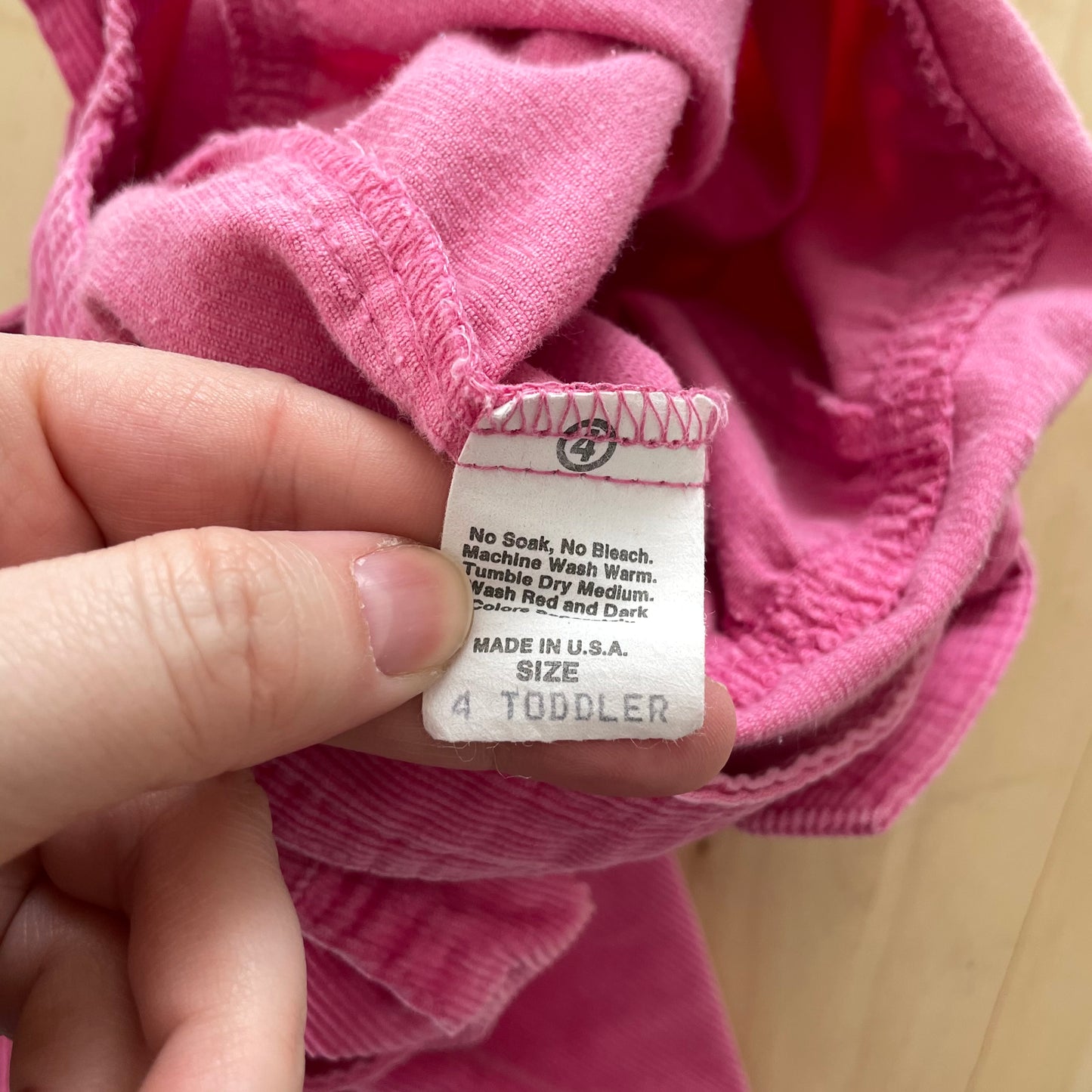 OshKosh Pink Cord Bow Back Overalls - Yellow Clover Vintage Kids Clothes