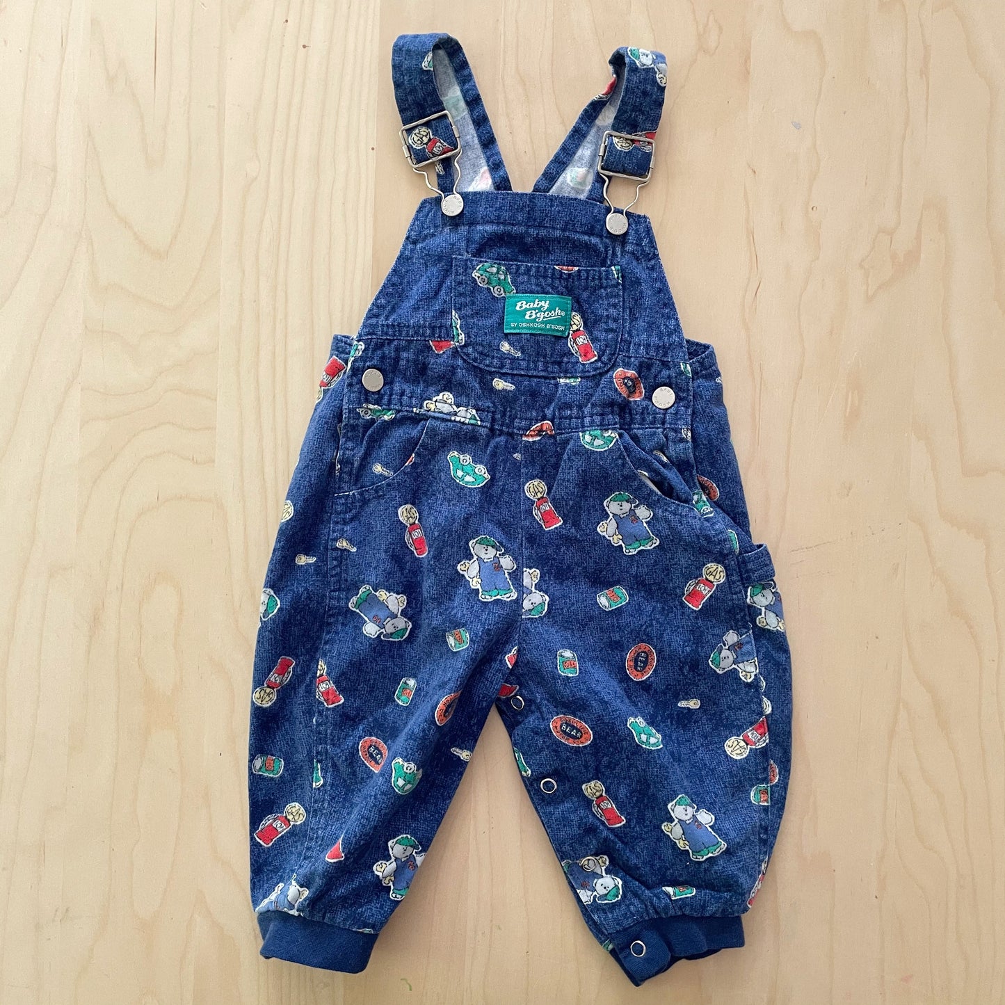 Baby B’gosh Bear Fuel Pump Overalls - Yellow Clover Vintage Kids Clothes