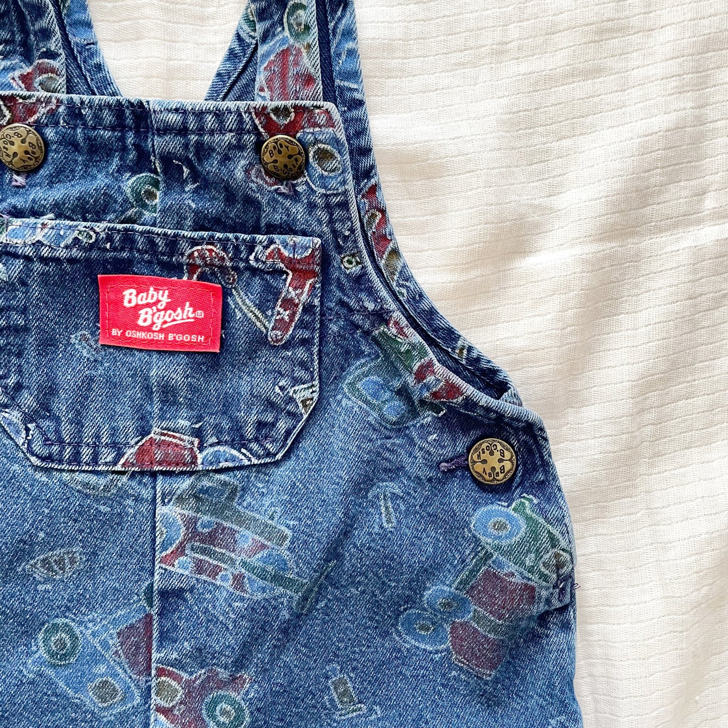 Baby B’gosh Construction Vehicle Shortalls - Yellow Clover Vintage Kids Clothes