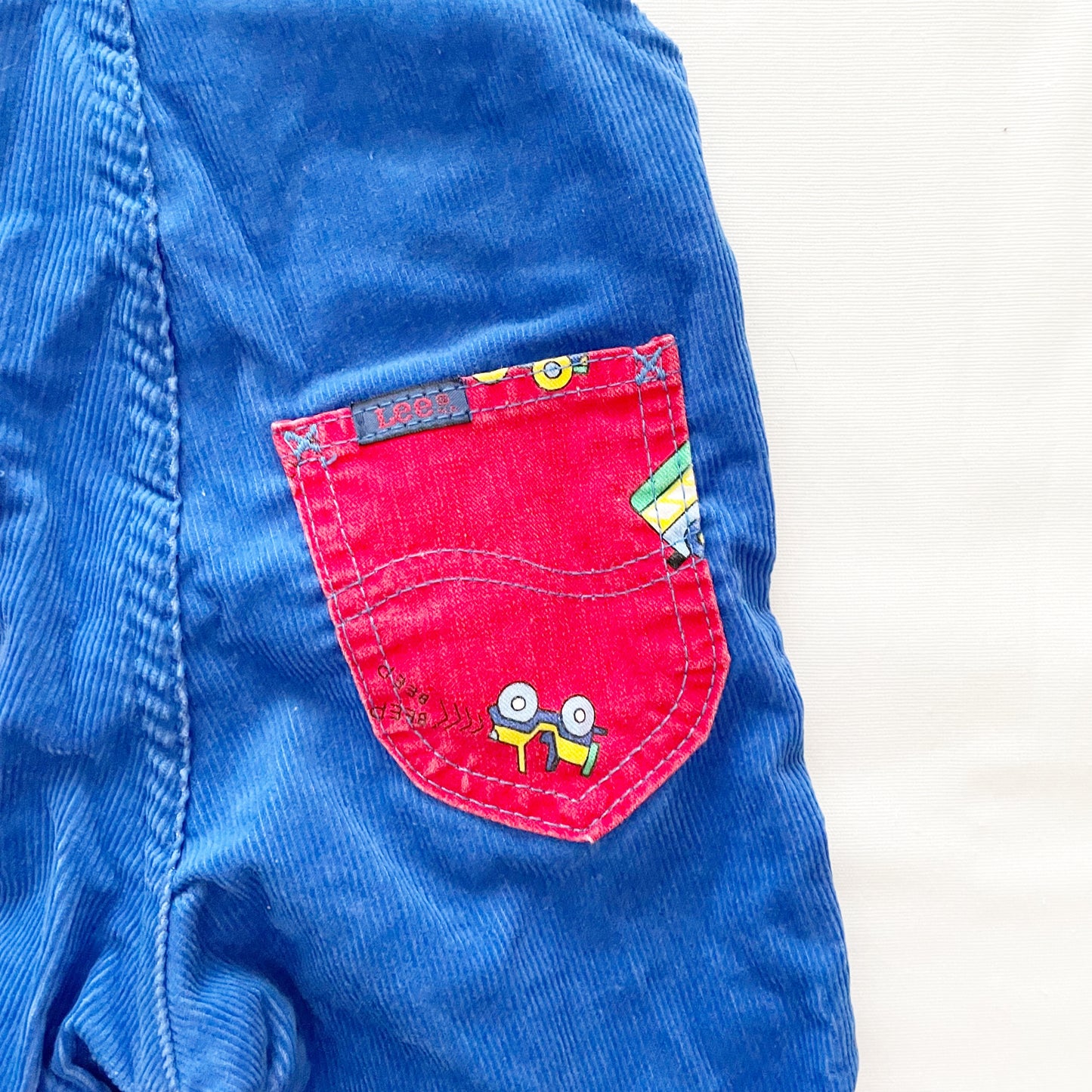 Lee Cord Vehicles Buckle Overalls • 18m - Yellow Clover Vintage Kids Clothes