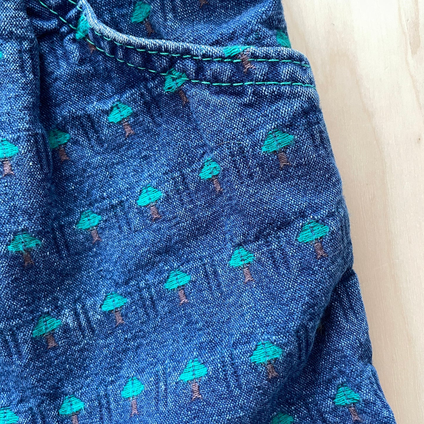 Lee Tree Embroidered Denim Buckle Skirtall - Yellow Clover Vintage Kids Clothes
