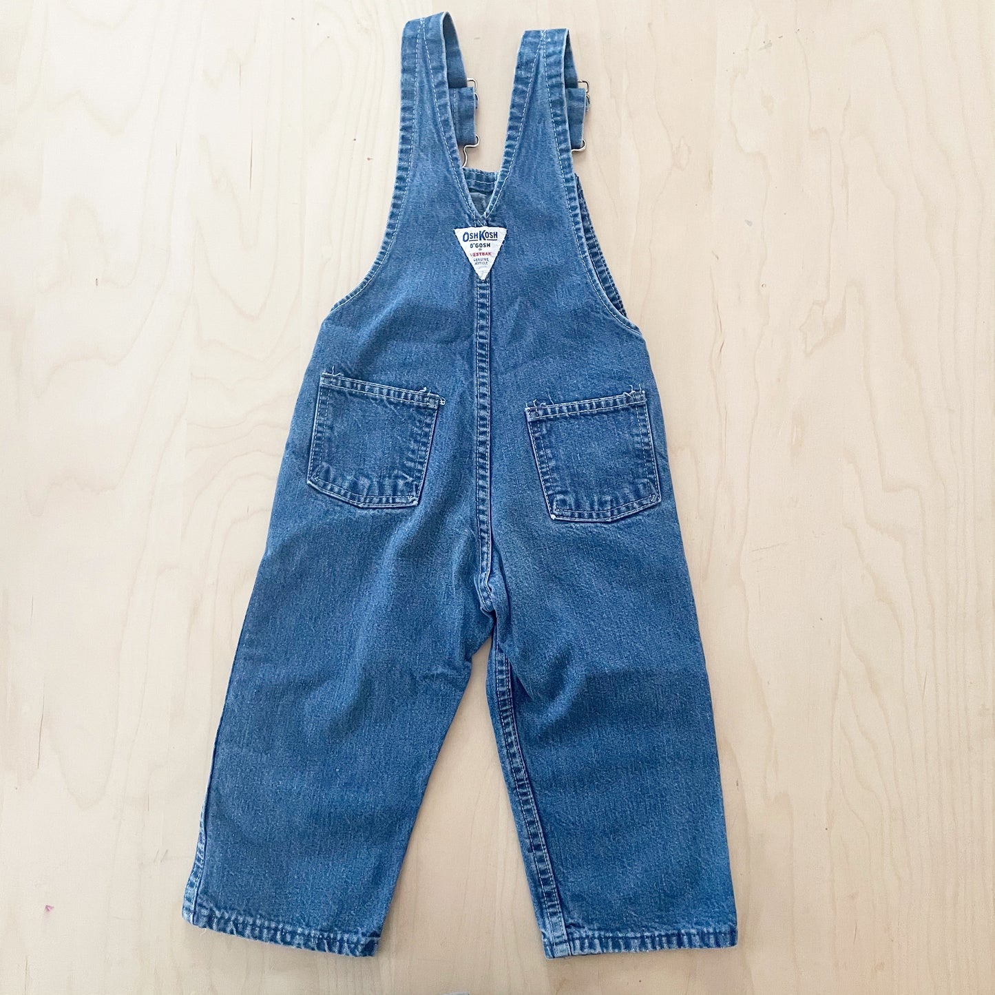 OshKosh Classic Denim Overalls - Yellow Clover Vintage Kids Clothes