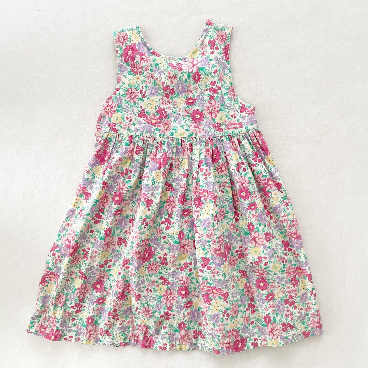OshKosh Floral Keyhole Dress - Yellow Clover Vintage Kids Clothes