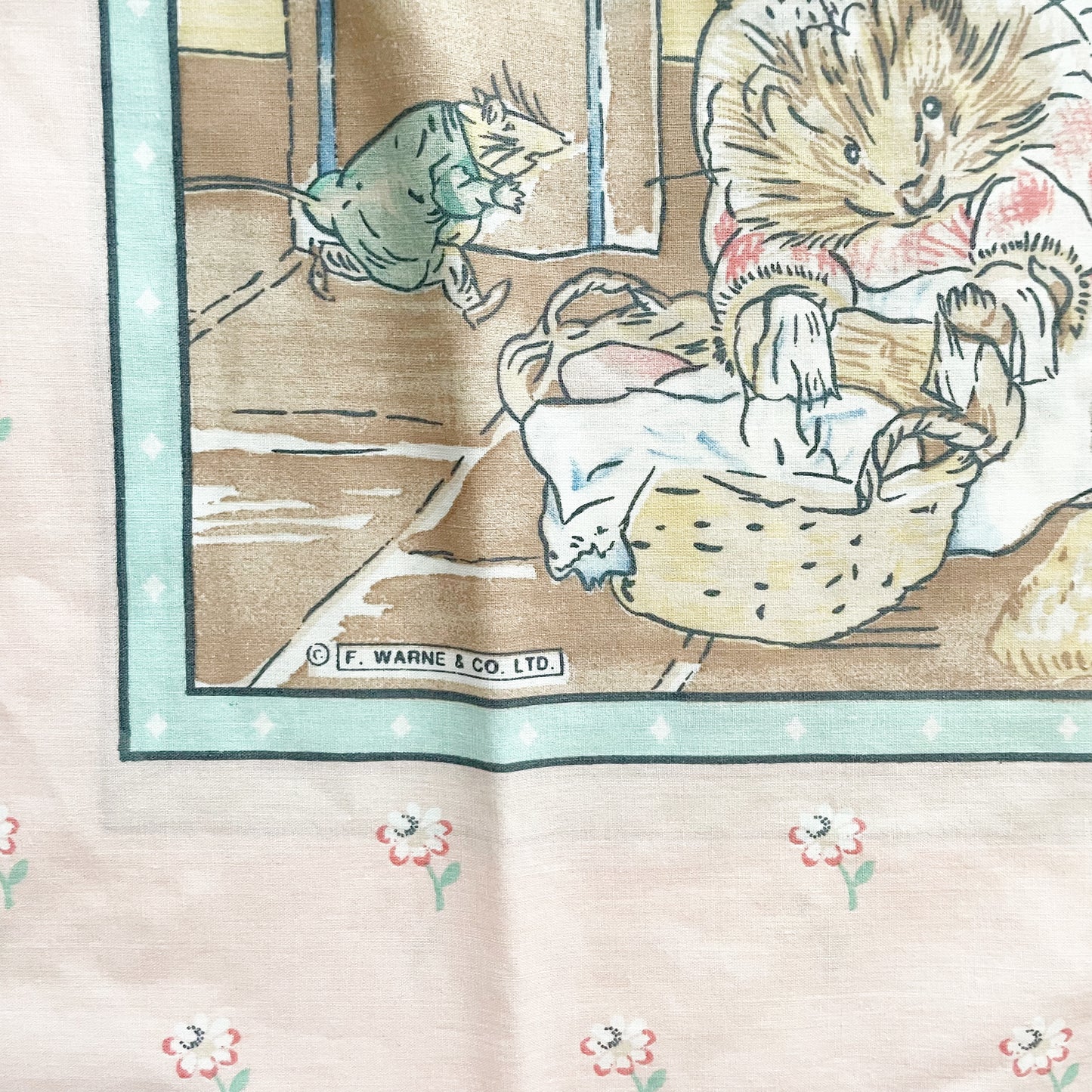 Beatrix Potter Animal Scene Full Size Pillowcase - Yellow Clover Vintage Kids Clothes