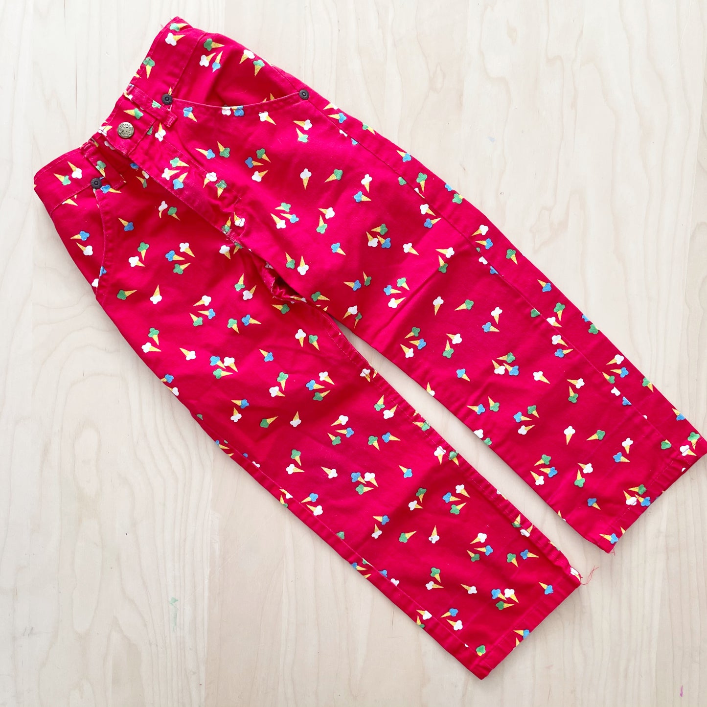 OshKosh Ice Cream Cone Print Pants - Yellow Clover Vintage Kids Clothes