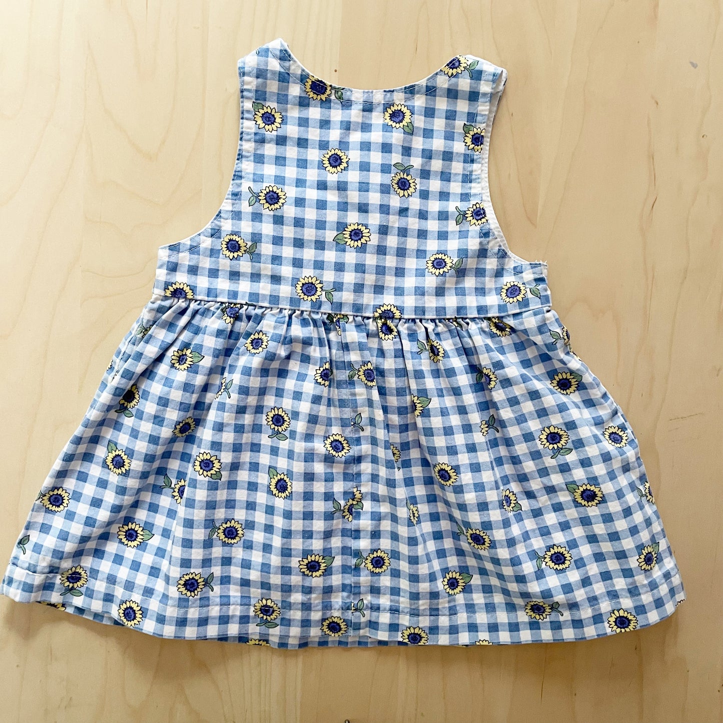Vintage OshKosh Sunflower Gingham Dress - Yellow Clover Vintage Kids Clothes