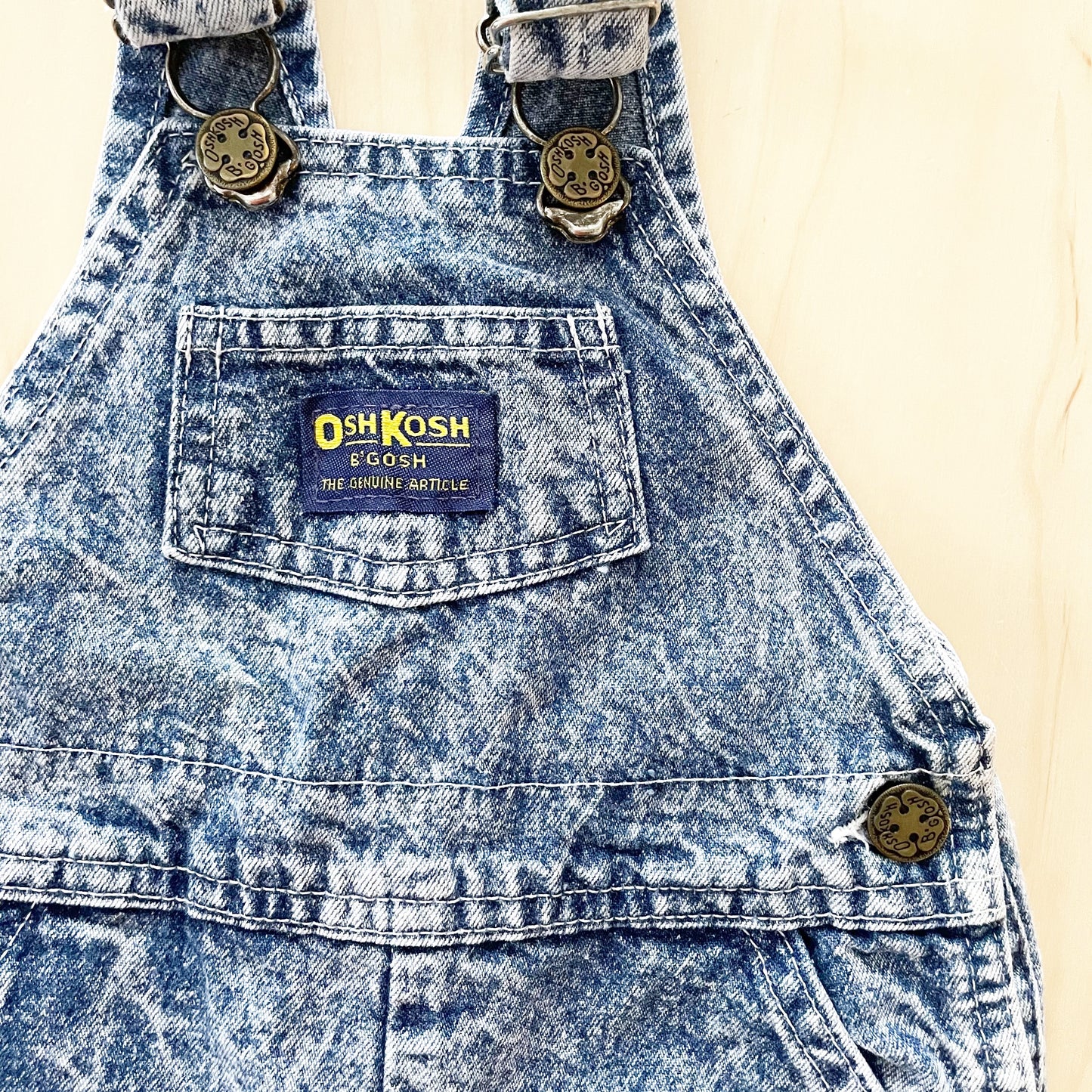 Vintage OshKosh Acid Wash Overalls - Yellow Clover Vintage Kids Clothes