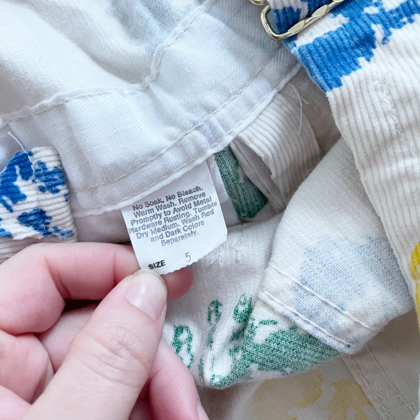 Vintage OshKosh Cord Handprint Overalls