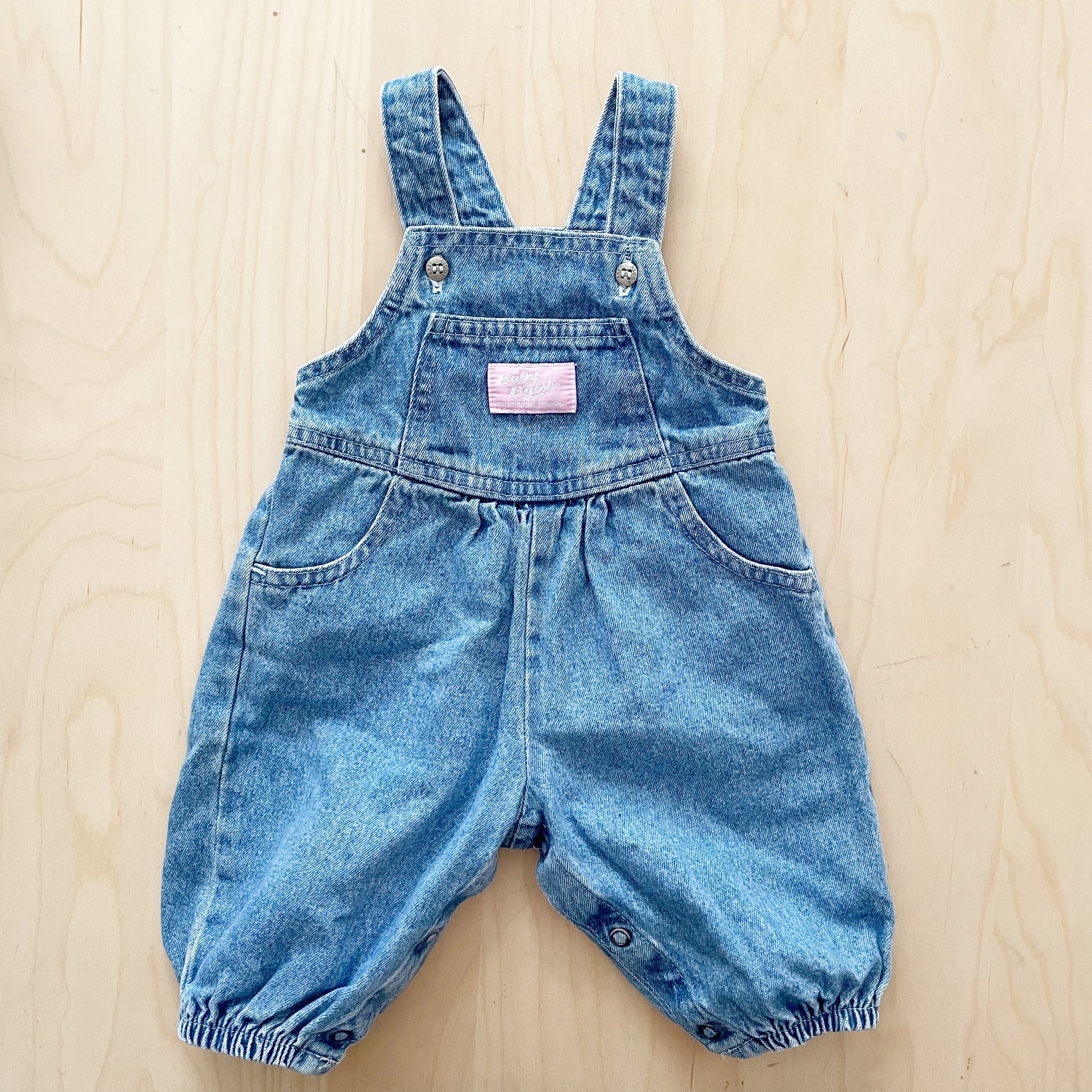 Vintage OshKosh Baby B’gosh Light Wash Bubble Overalls
