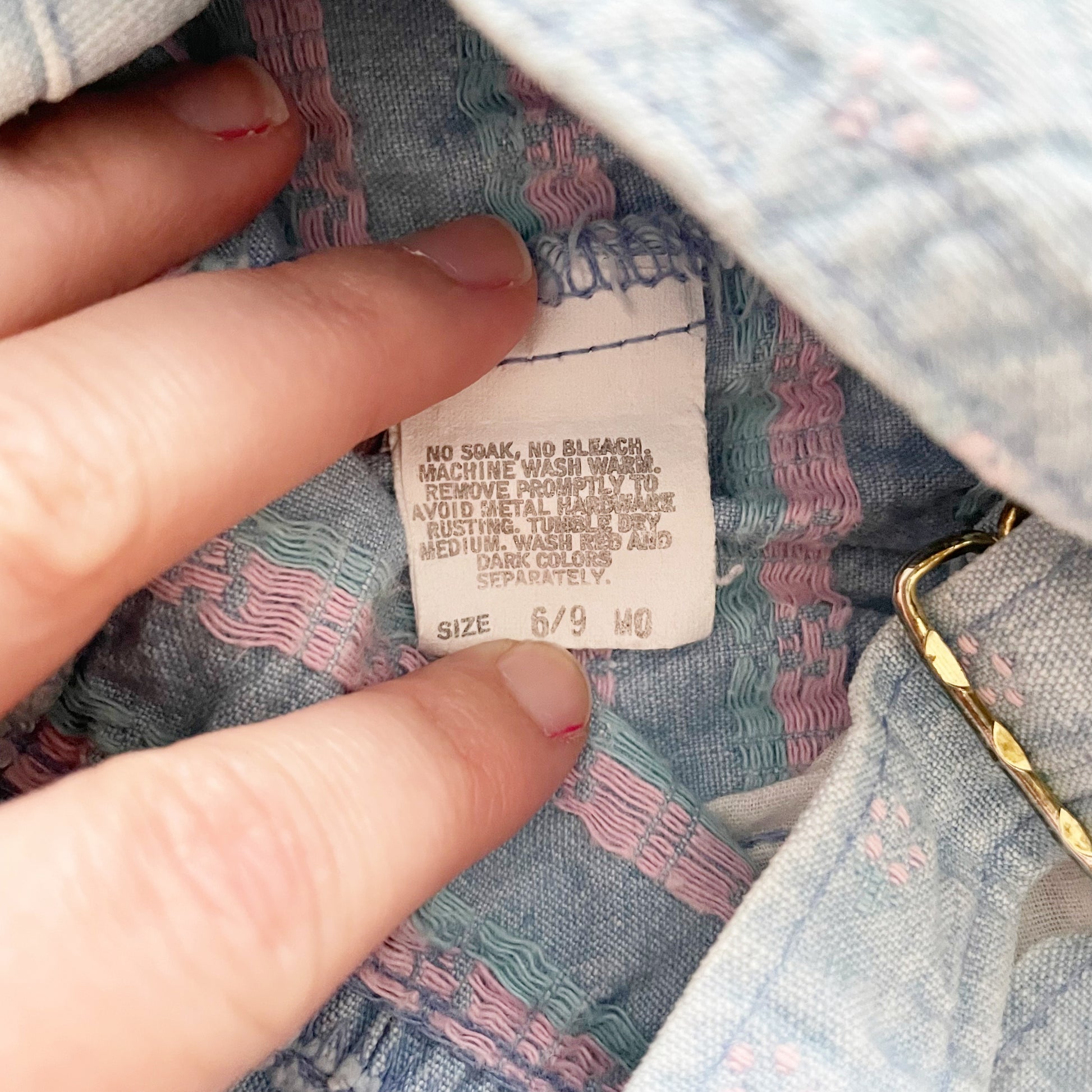 OshKosh Floral Woven Light Wash Overalls - Yellow Clover Vintage Kids Clothes