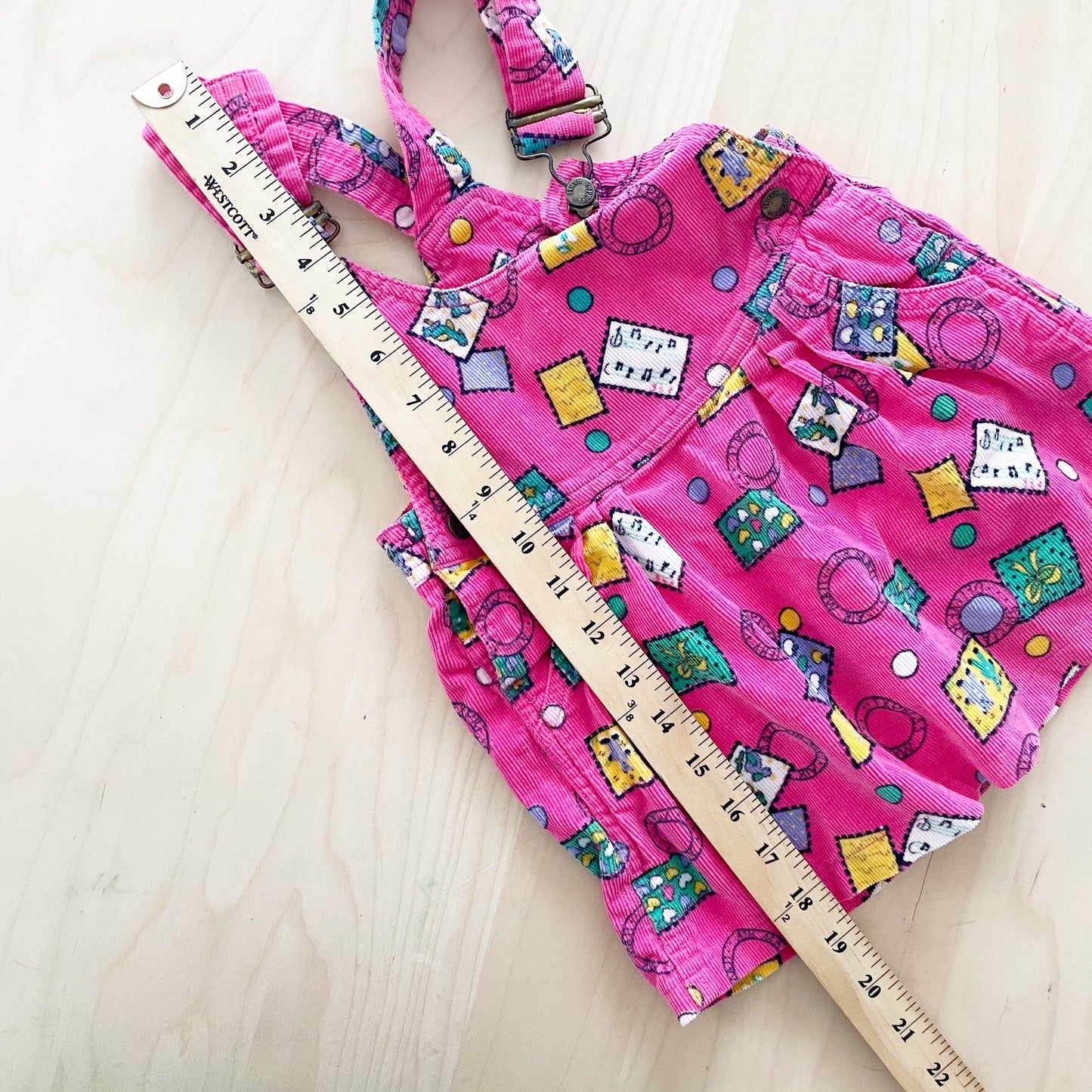 Hush Puppies Stamp Pattern Cord Jumper - Yellow Clover Vintage Kids Clothes