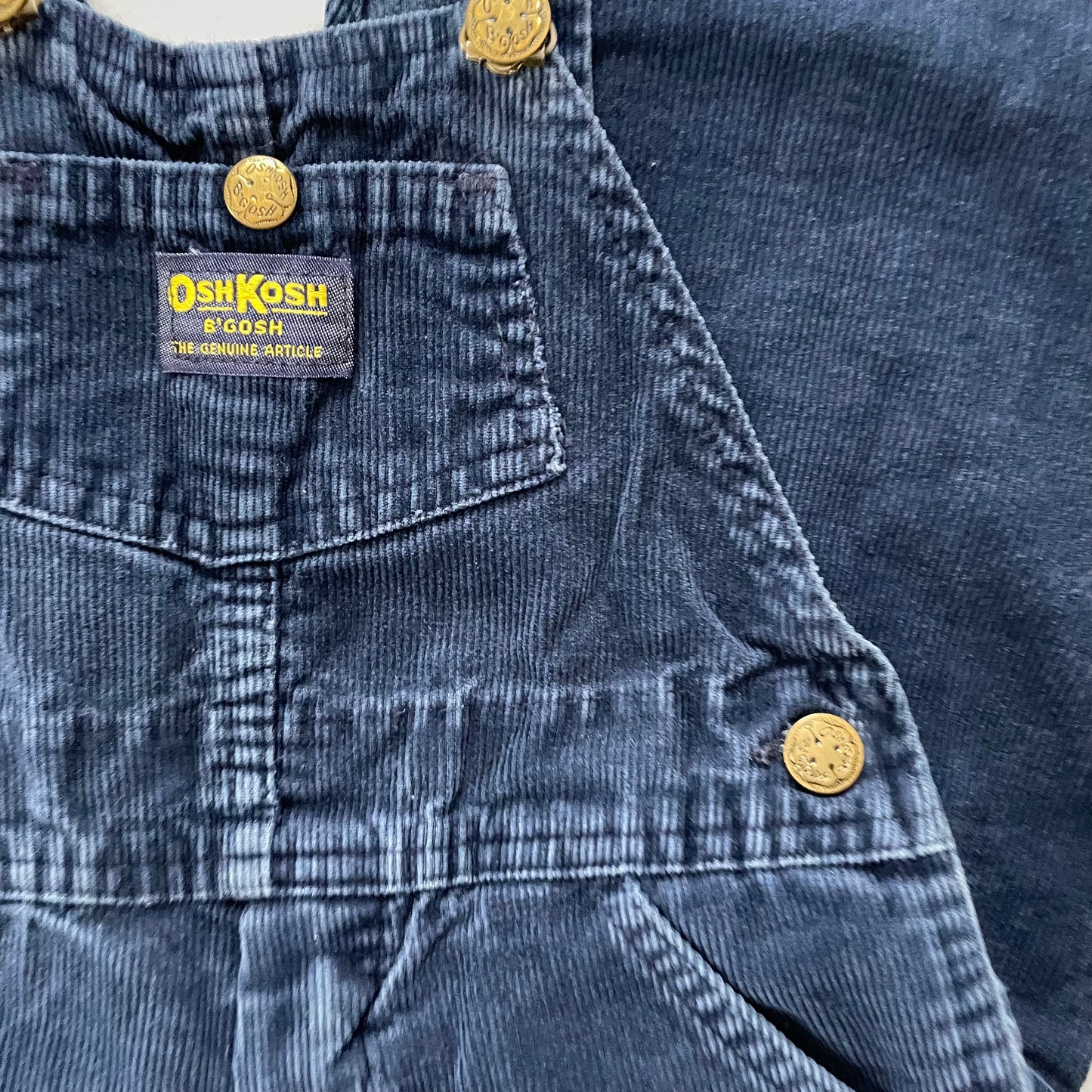 OshKosh Blue Cord Overalls - Yellow Clover Vintage Kids Clothes