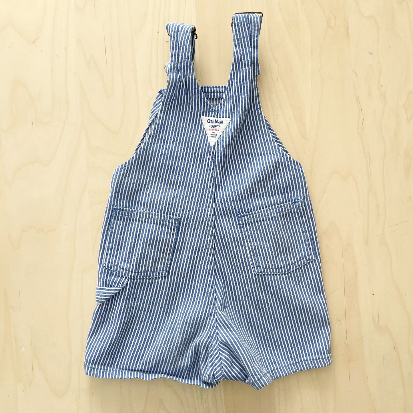 OshKosh Hickory Striped Shortalls - Yellow Clover Vintage Kids Clothes