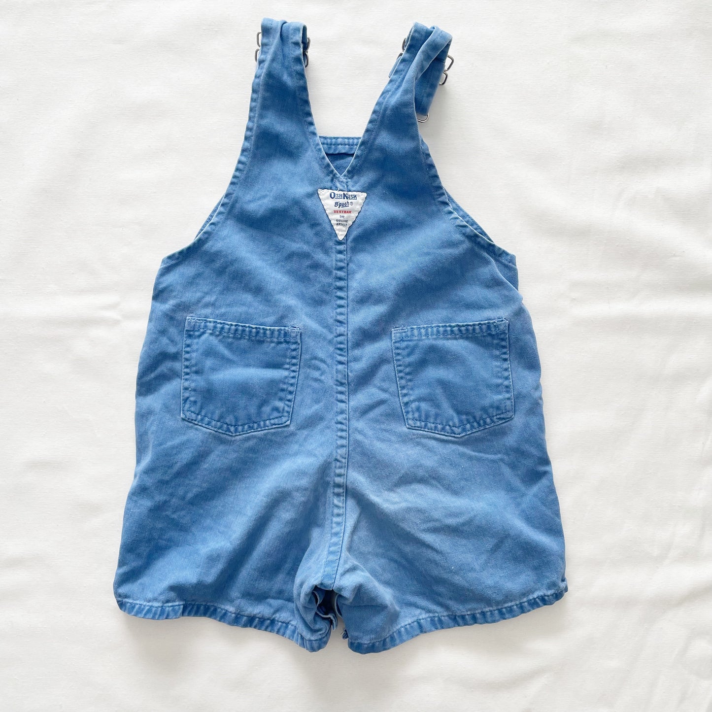 OshKosh Dusty Blue Shortalls - Yellow Clover Vintage Kids Clothes