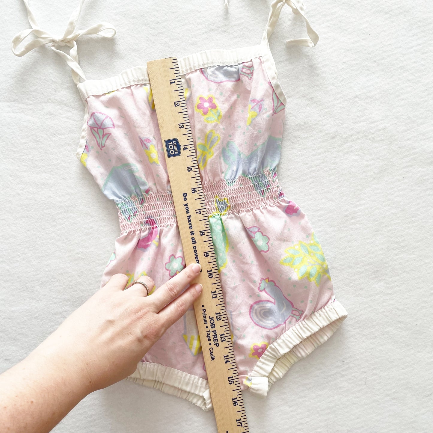 Pastel Print Sunsuit - Yellow Clover Vintage Kids Clothes