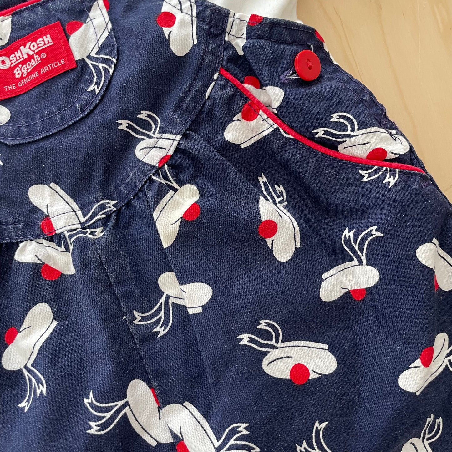OshKosh Sailor Hat Shortalls Set - Yellow Clover Vintage Kids Clothes