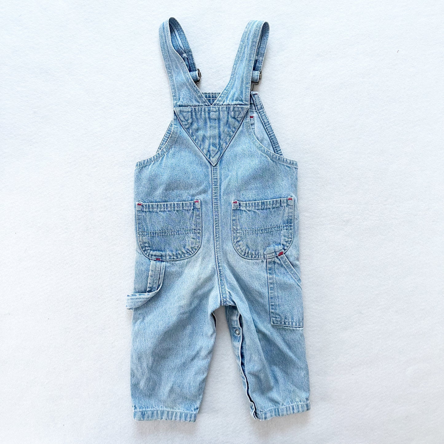 Liberty Lighter Wash Overalls - Yellow Clover Vintage Kids Clothes