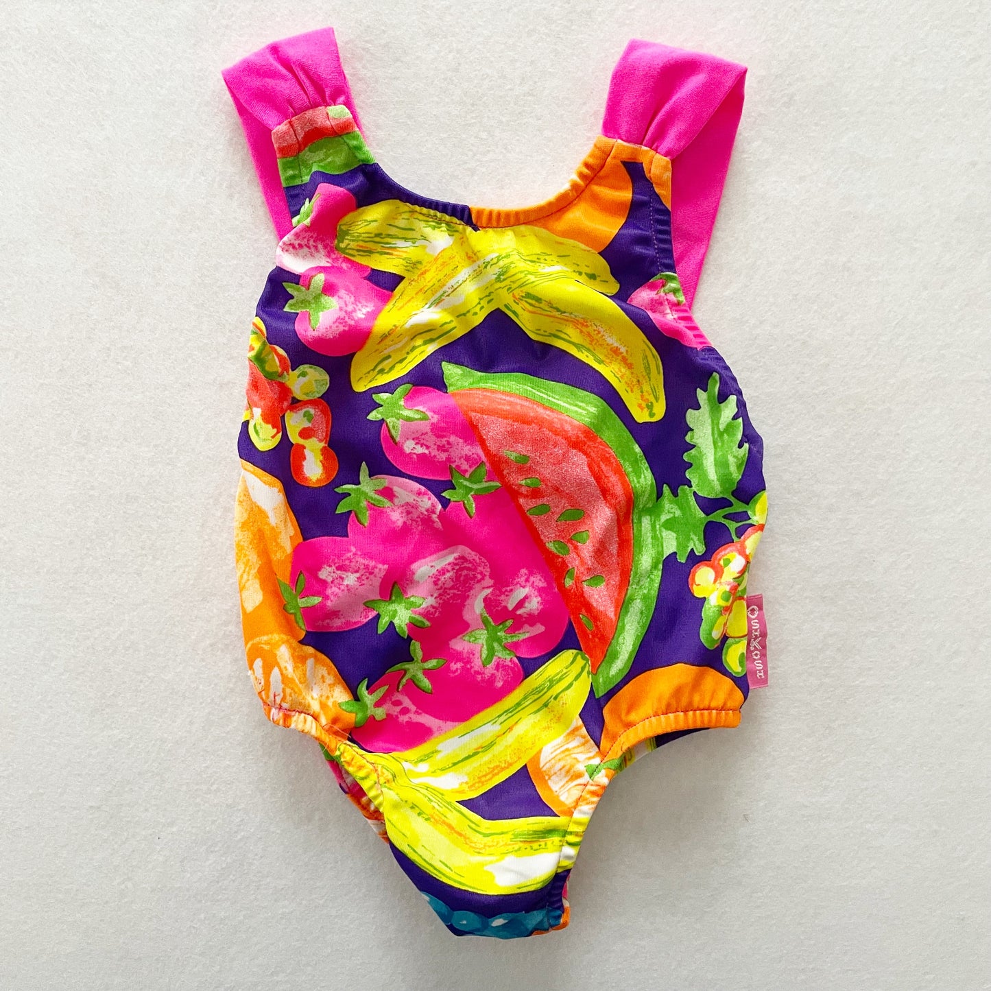 Vintage OshKosh Bright Fruit Bow Back Swimsuit