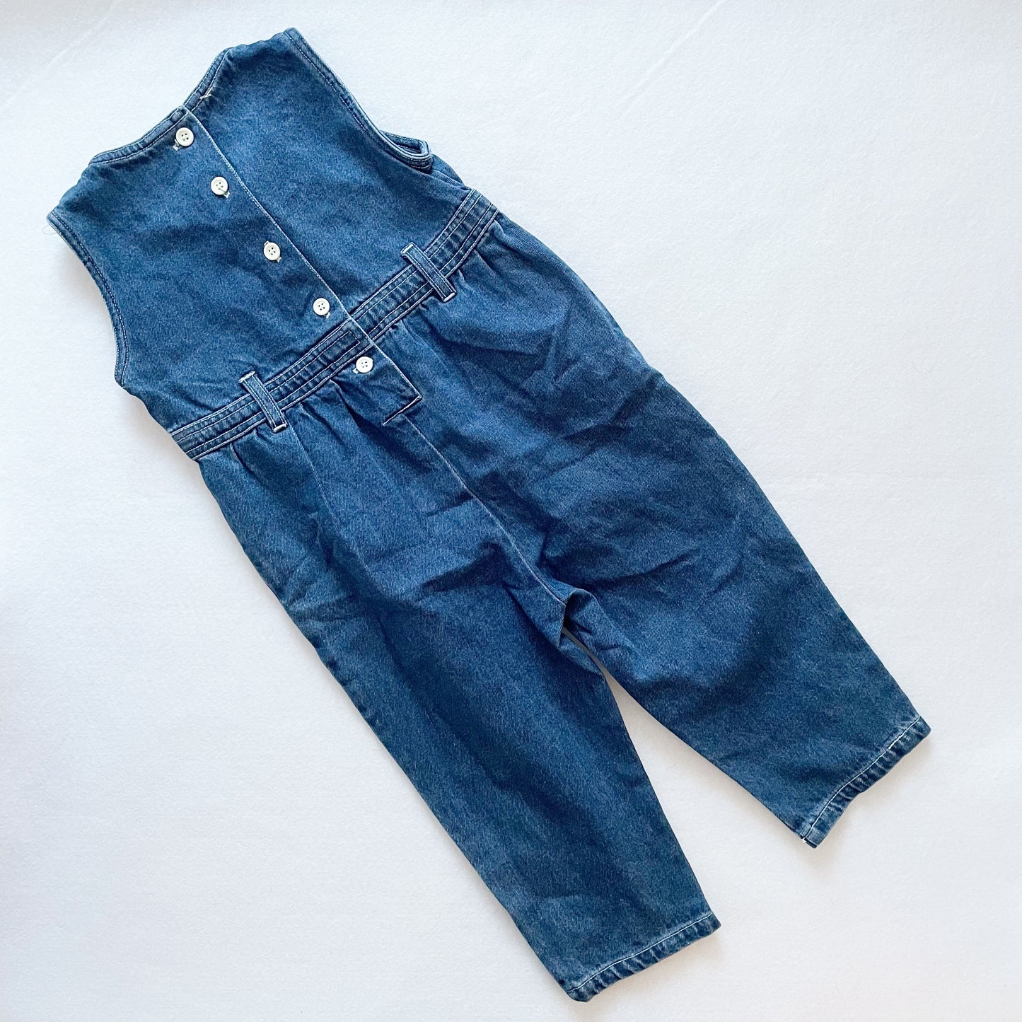 Denim Flower Embroidered Jumpsuit - Yellow Clover Vintage Kids Clothes