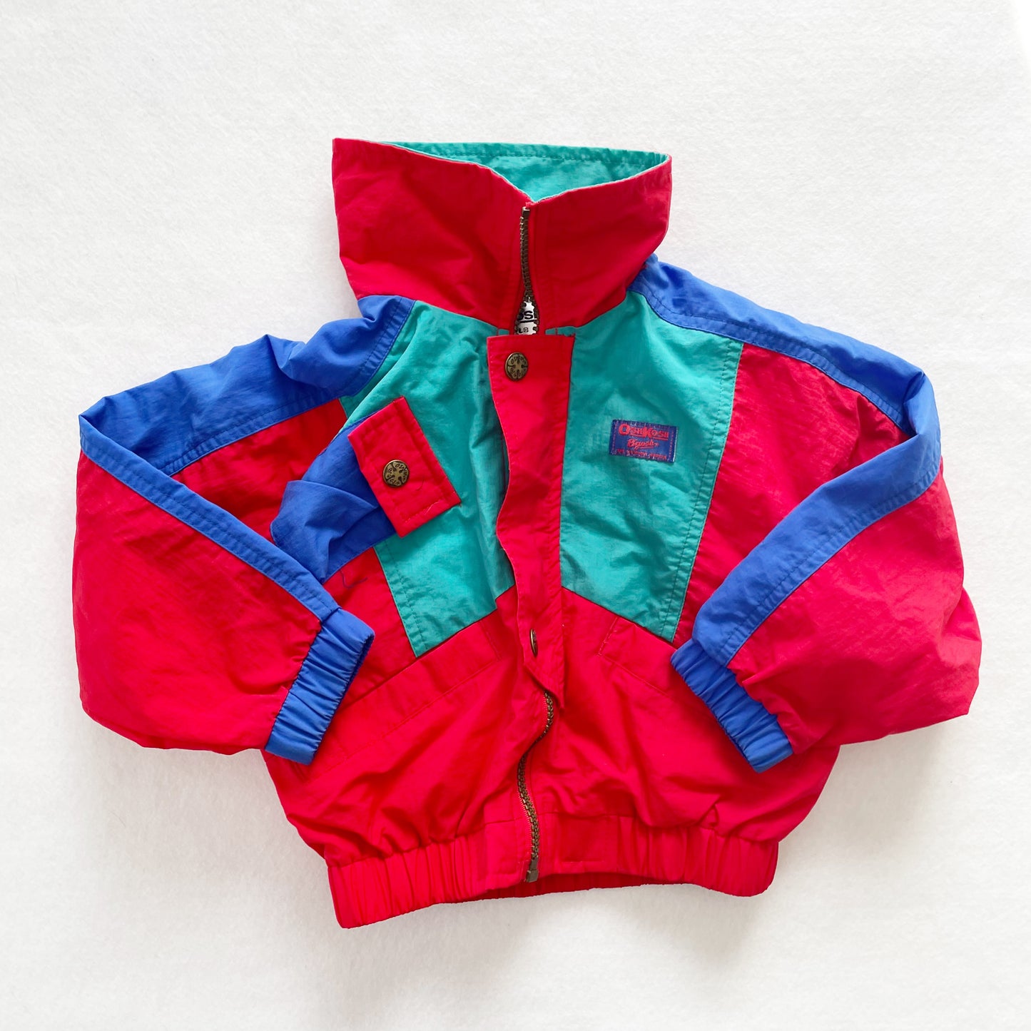 OshKosh Nylon Colorblock Jacket - Yellow Clover Vintage Kids Clothes