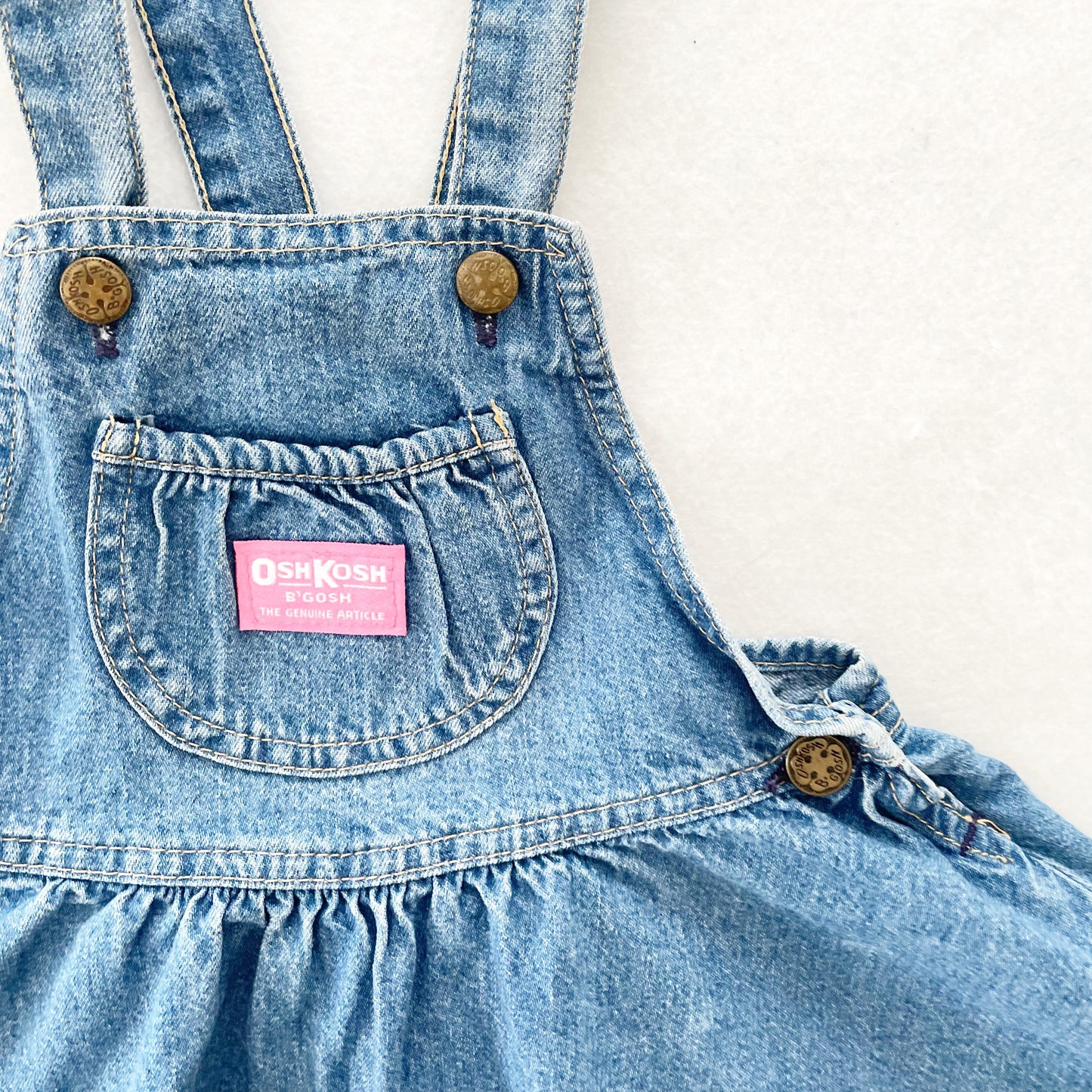 OshKosh Denim Skirtall - Yellow Clover Vintage Kids Clothes