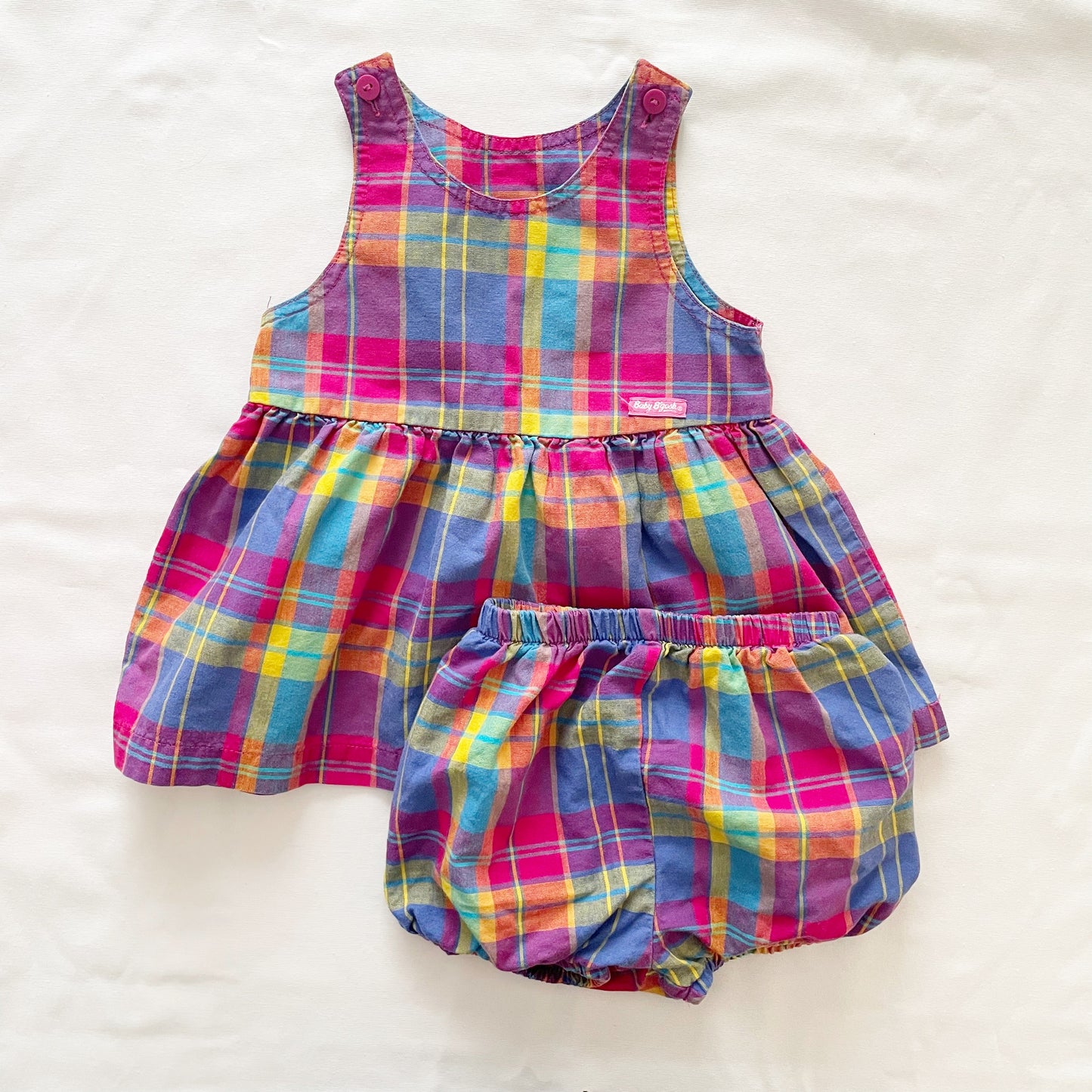 Baby B’gosh Rainbow Plaid Bubble Set