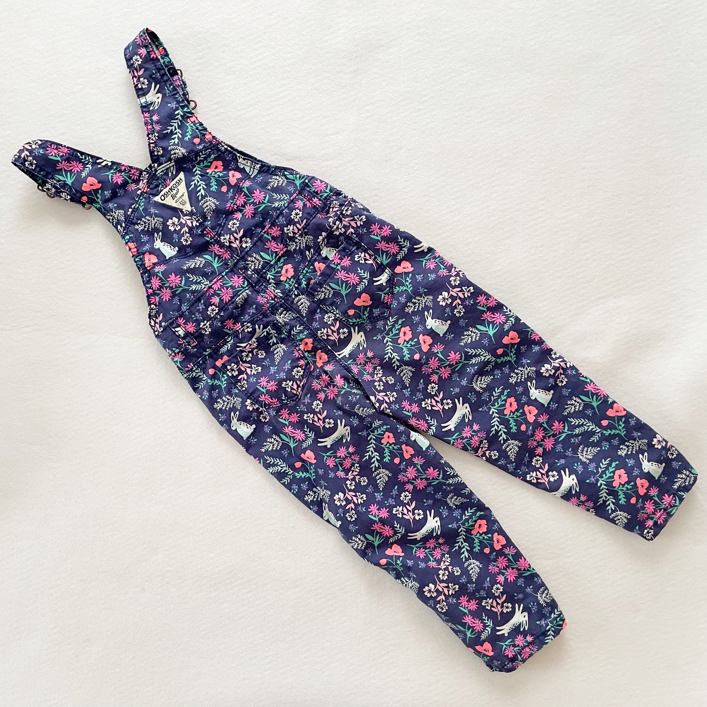 OshKosh Bunny Floral Overalls