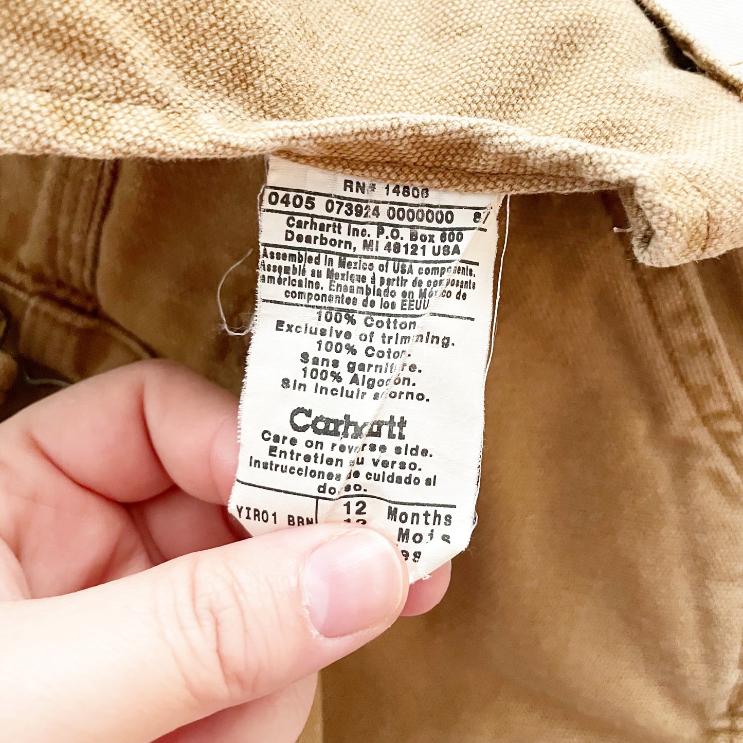 Carhartt Tan Overalls • 12m - Yellow Clover Vintage Kids Clothes
