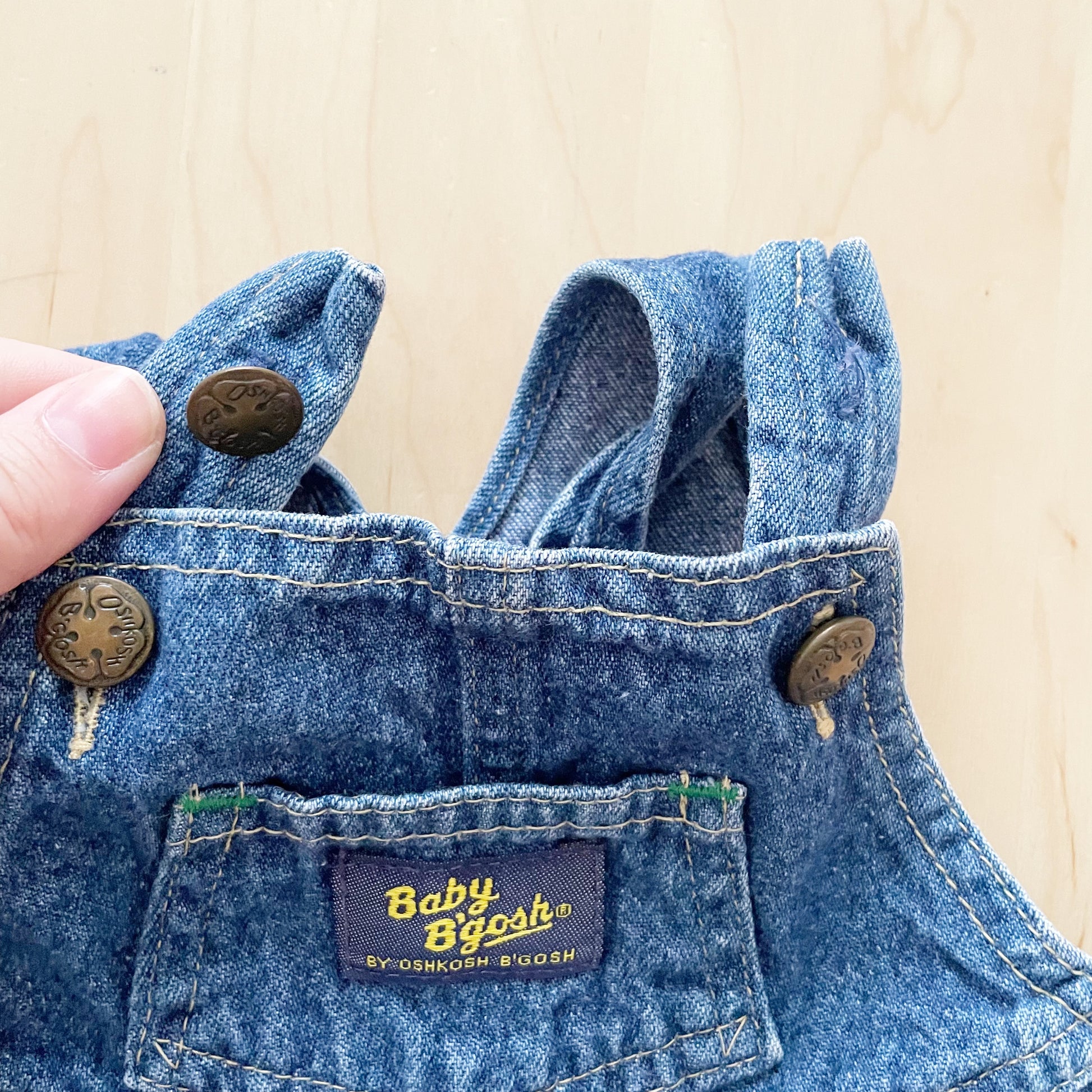 Baby B’gosh Darker Wash Bubble Overalls - Yellow Clover Vintage Kids Clothes