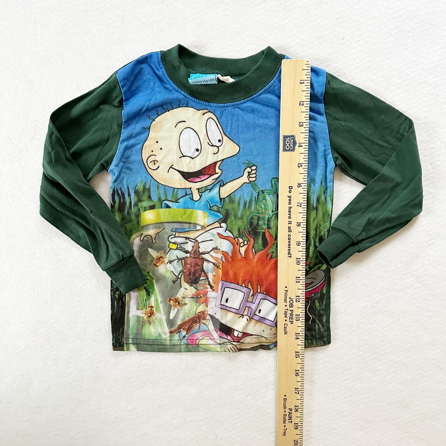 Rugrats Bug Catcher PJ Top - Yellow Clover Vintage Kids Clothes