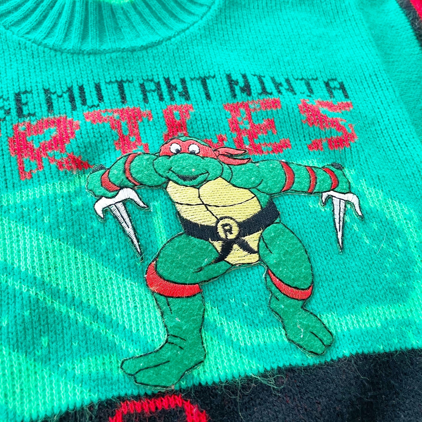 TMNT Knit Sweater - Yellow Clover Vintage Kids Clothes
