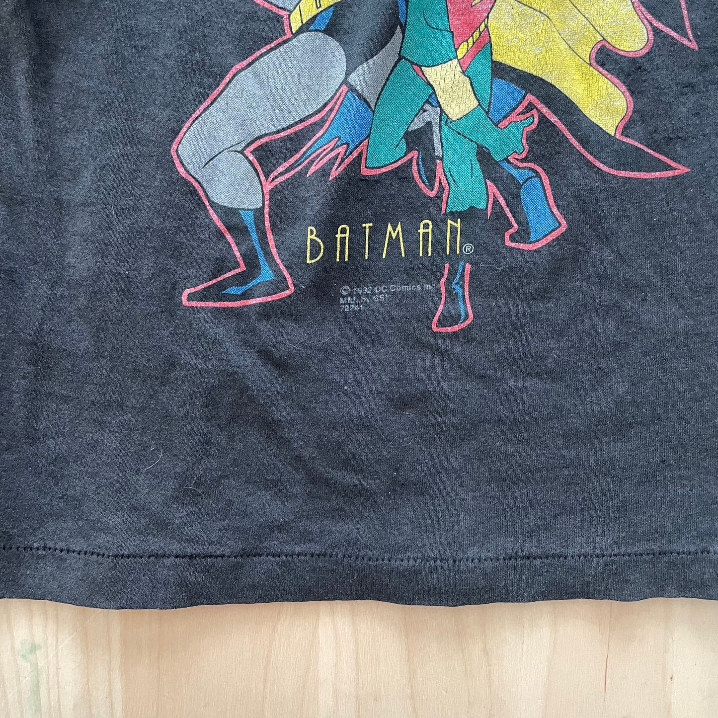 Vintage 1992 Batman and Robin Kids Graphic Tee - Yellow Clover Vintage Kids Clothes